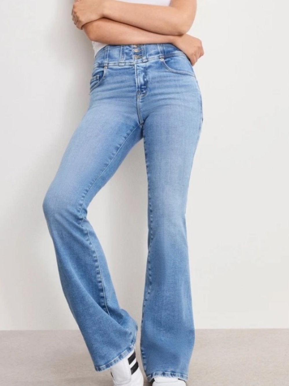 Good American x Dolly Parton light Blue High-Rise Flare Jeans - new tags! 4